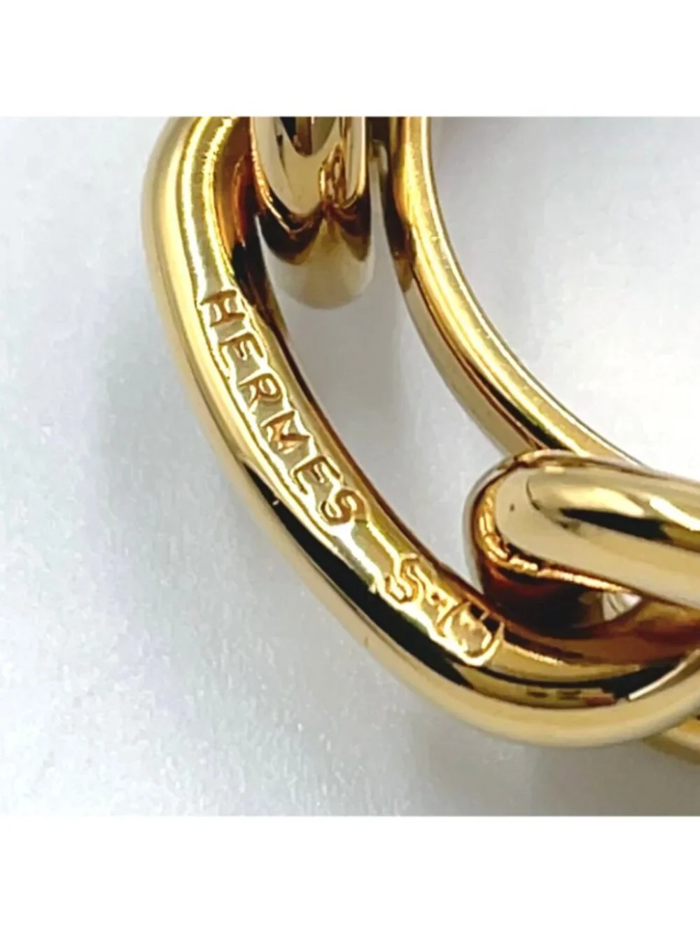 Hermes Chaine D'ancre Scarf Ring Gold Plated